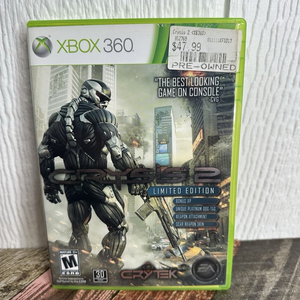 Xbox 360 - Crysis 2 - Limited Edition (Microsoft Xbox 360, 2011) - COMPLETE CIB